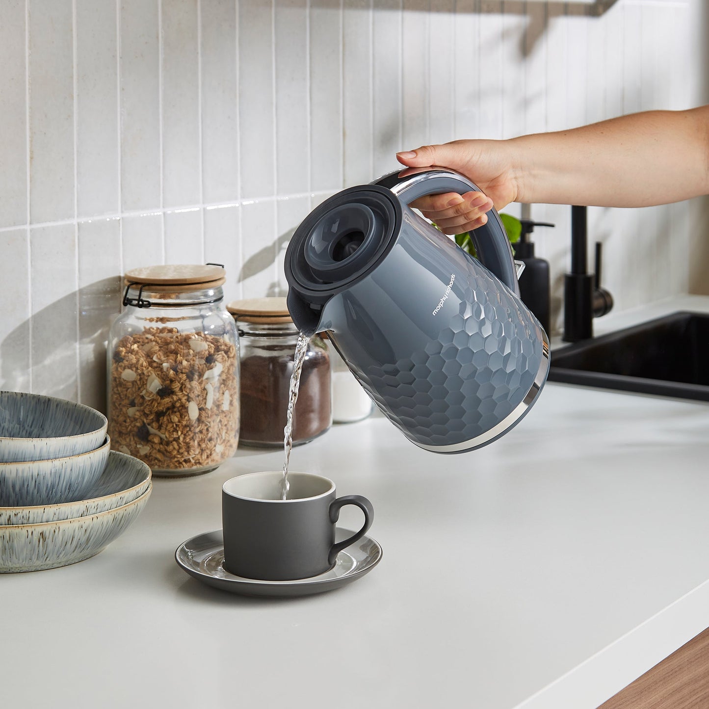 Hive Grey Kettle and Toaster Set