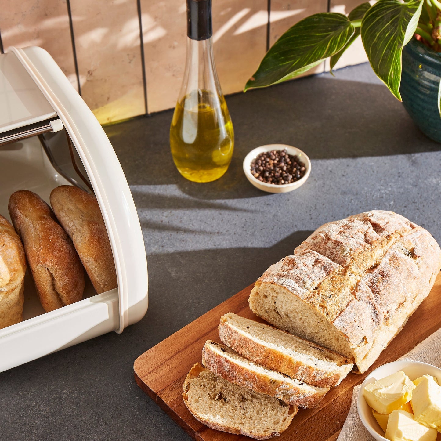 Equip Large Roll Front Cream Bread Bin