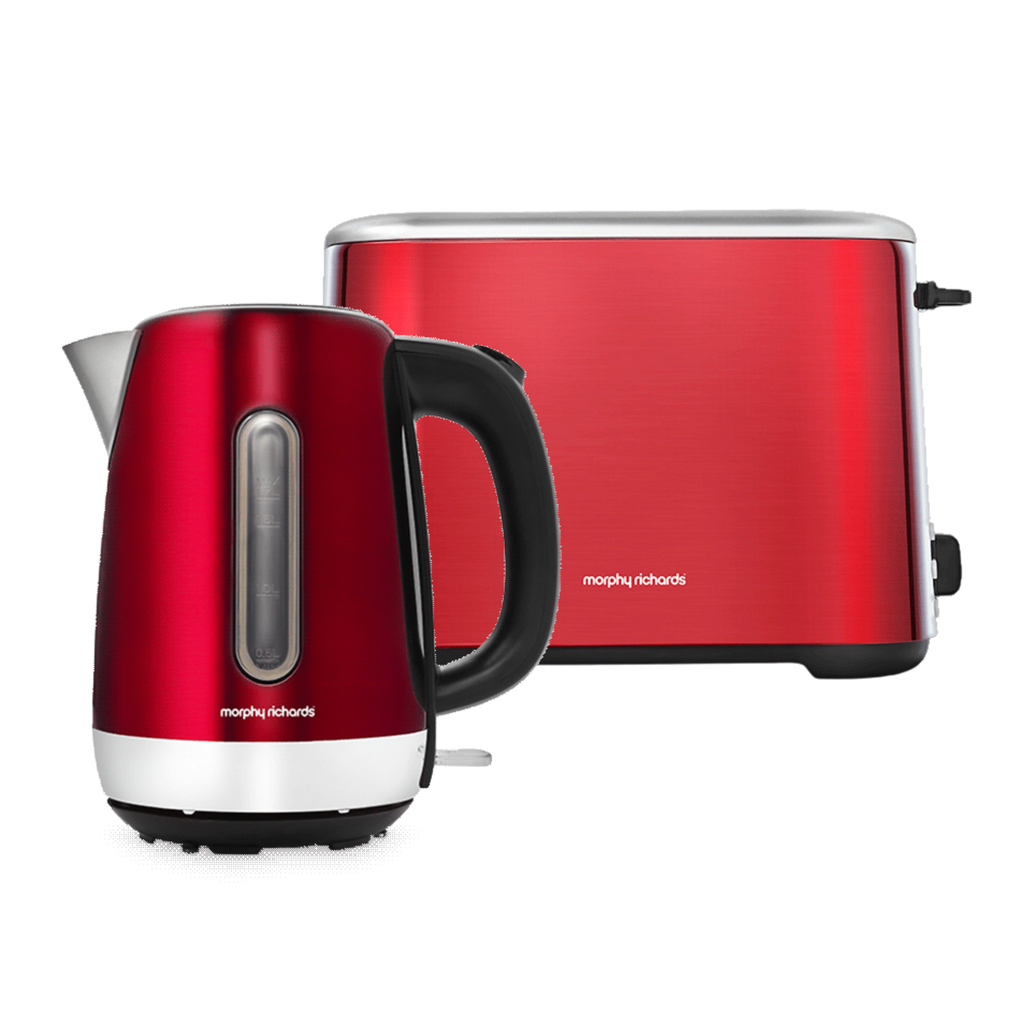 Equip Morphy Metalic Red Kettle and Toaster Set