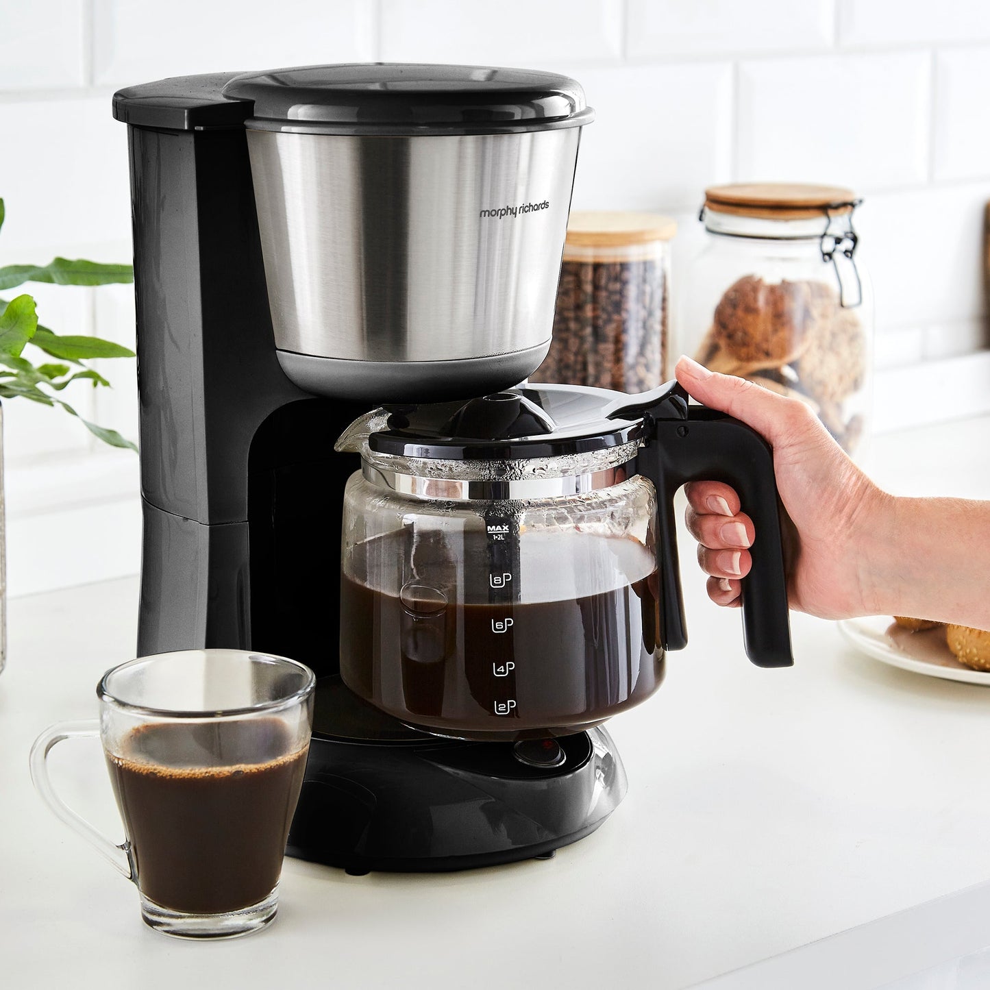 Equip Filter Coffee Machine, Brew & Blend Milk Electric Milk Frother and Coffee Grinder Set