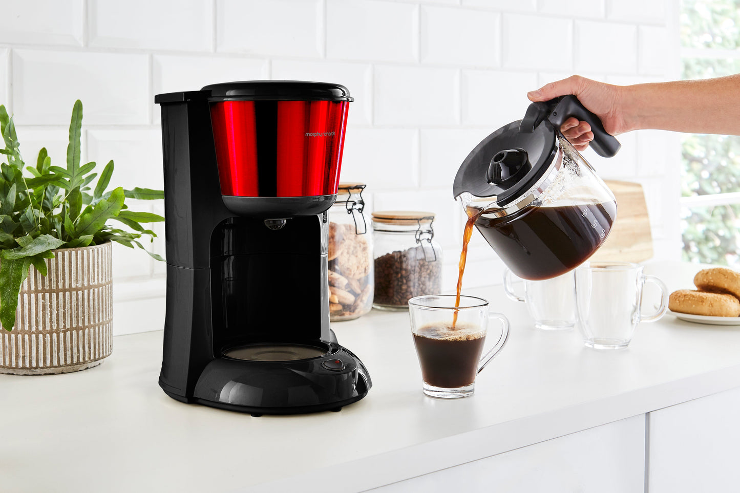 Equip Red Kettle, Toaster & Filter Coffee Machine Set