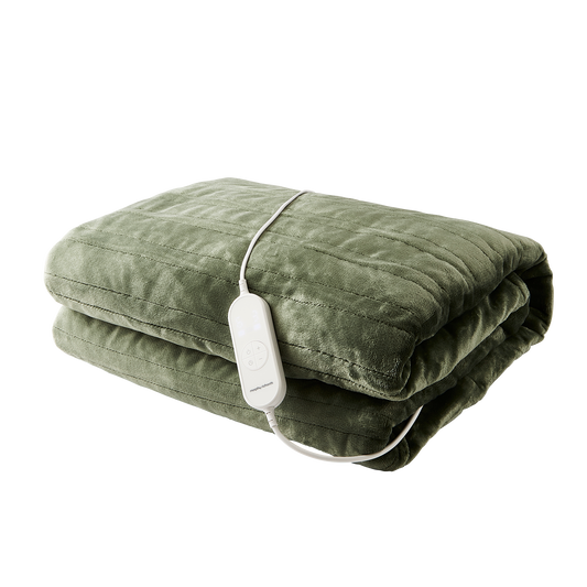 EverCosy Small Fleece Electric Heated Throw - Green