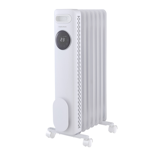 HeatFlux 1.5kw Digital Oil Filled Radiator with Remote Control - White