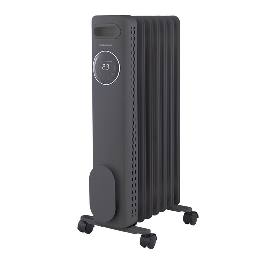 HeatFlux 1.5kw Digital Oil Filled Radiator with Remote Control - Grey