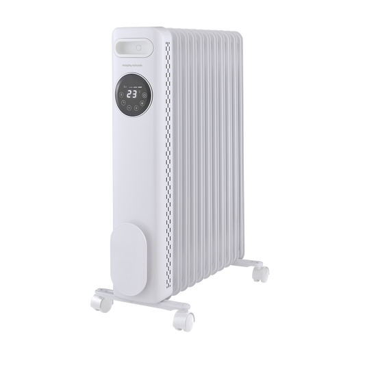 HeatFlux 2.5kw Digital Oil Filled Radiator with Remote Control - White