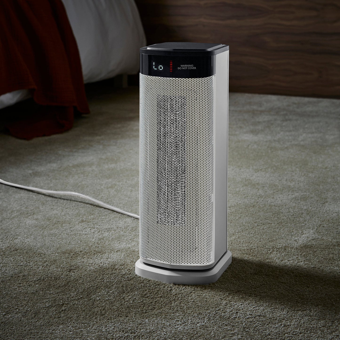 HeatFlux 2kw Digital Ceramic Tower Fan Heater with Remote Control - White