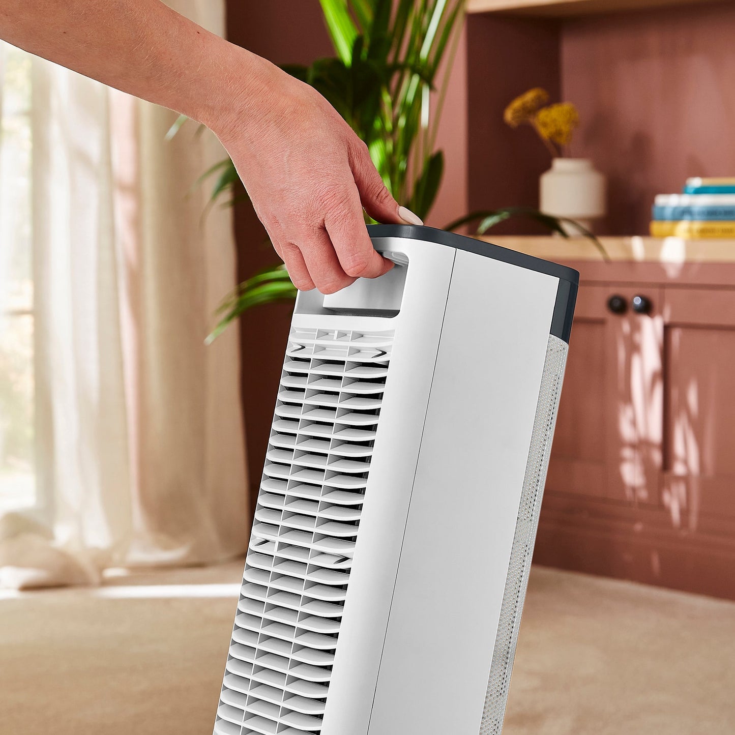 HeatFlux 2kw Digital Ceramic Tower Fan Heater with Remote Control - White