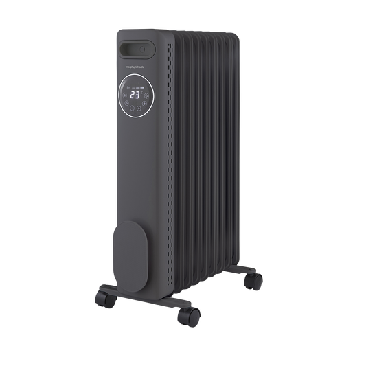 HeatFlux 2kw Digital Oil Filled Radiator with Remote Control - Grey