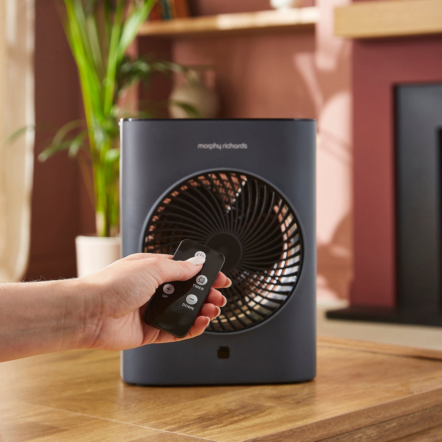 HeatFlux 2kw Upright Fan Heater with Remote Control - Grey