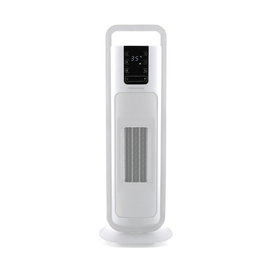 HeatFlux Ultra Thin 2kw Ceramic Tower Fan Heater with Remote Control - White