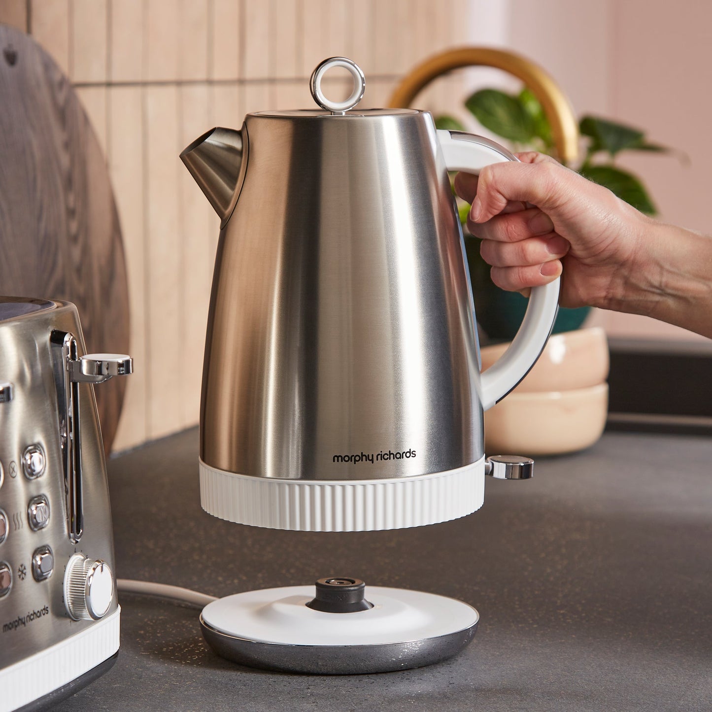 Mexborough White Kettle & Toaster Set