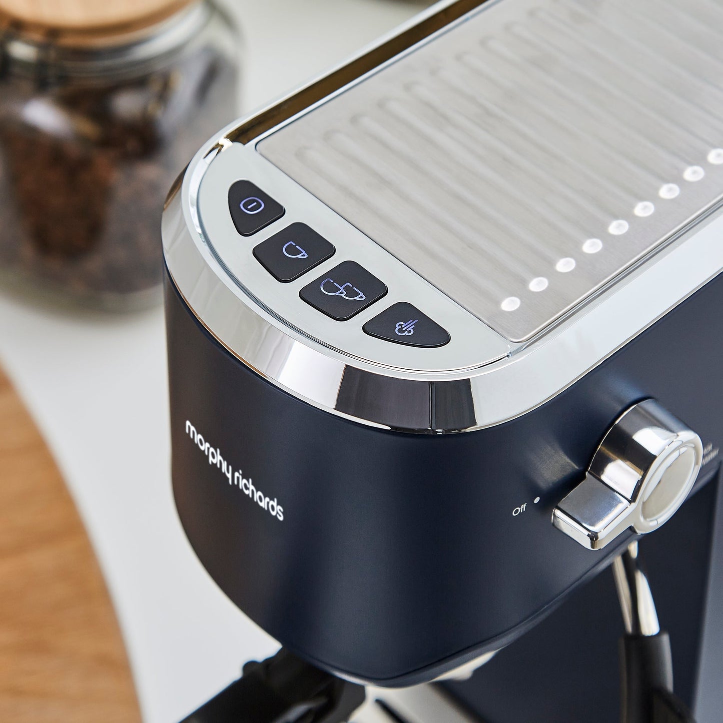Traditional Compact Pump Espresso Coffee Machine - Navy