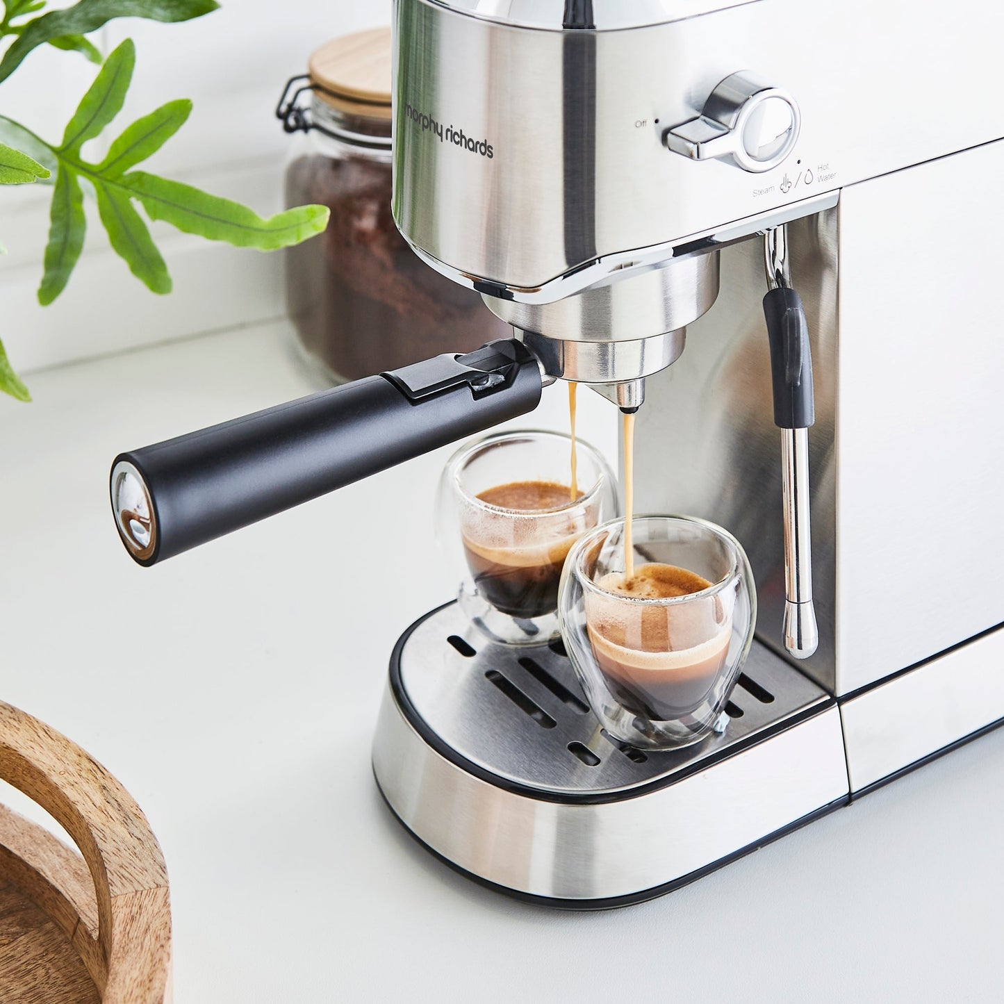 Traditional Compact Pump Espresso Machine, Brew & Blend Coffee Grinder and Milk Frother Set