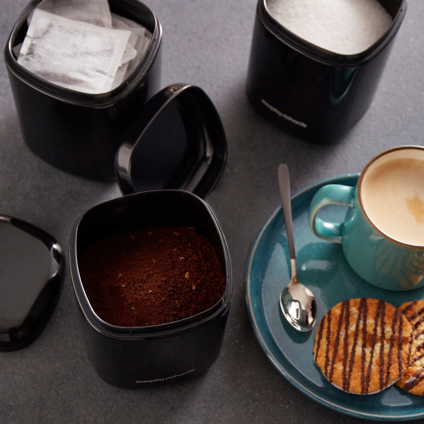 Equip 3 Storage Black Canisters Set
