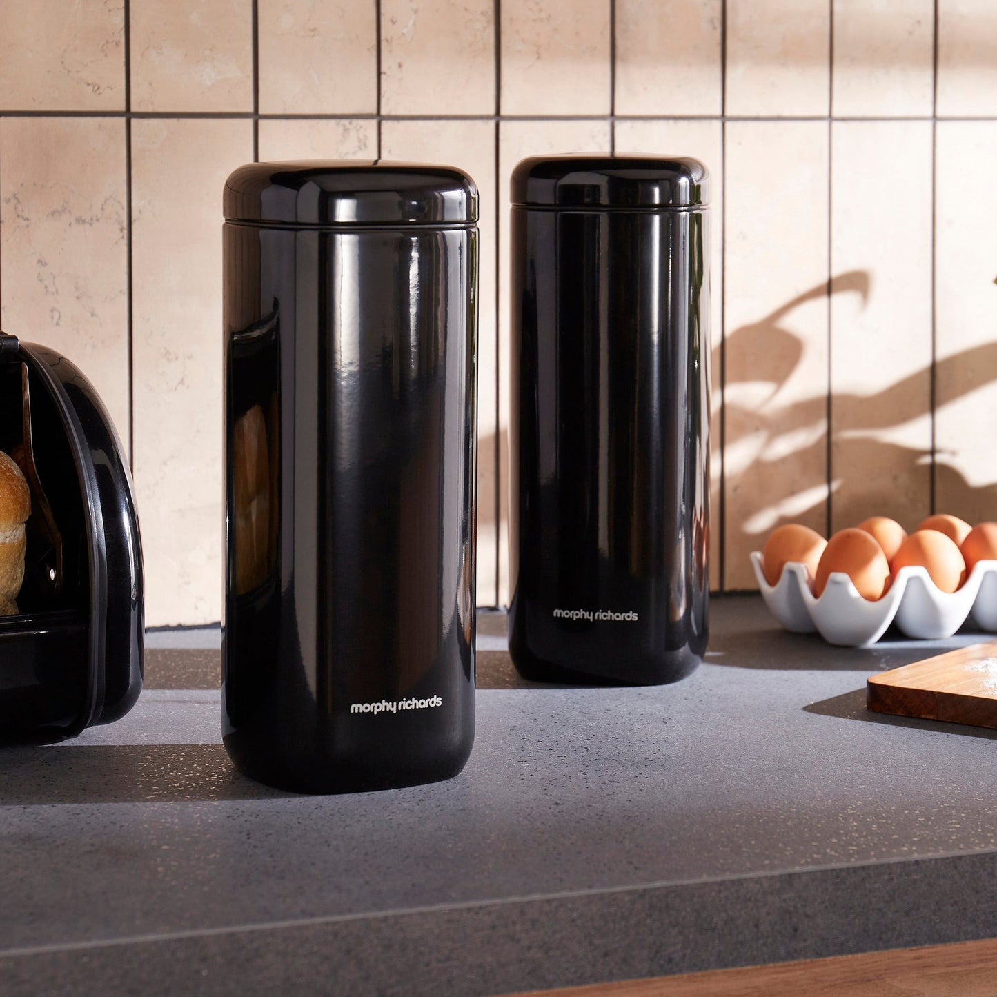 Equip Large Storage Black Canisters Set