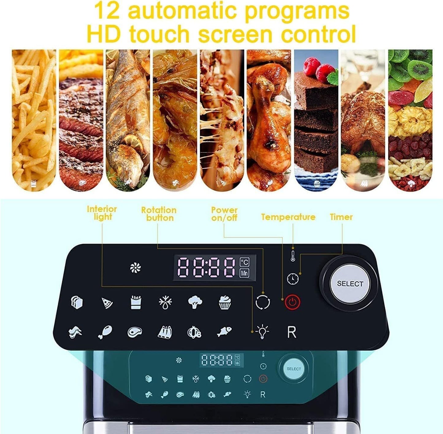 Uten 10L Digital Air Fryer – Healthy Oil-Free Kitchen Oven
